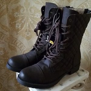 Joe Boxer Brown Quilted Faux Leather Boots